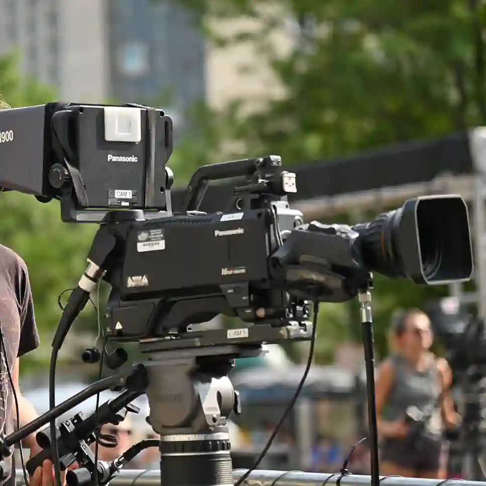 Live event video production camera shooting at a music festival in kansas city.